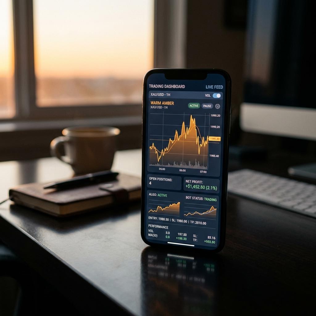 withclarity AI crypto trading platform interface op mobiel apparaat